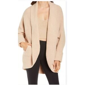 Cupcakes & Cashmere Sherpa Open Cardigan- Oatmeal